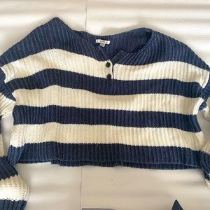 American Eagle Cropped Striped Sweater